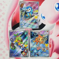 Piplup 042 + Chimchar 041 + Turtwig 040 - First Partner Pokemon Cards - #L513 - Image 1