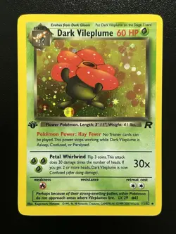 DARK VILEPLUME Pokemon Card - WOTC - 1st Edition - Team Rocket 13/82 HOLO NM (A) - Image 1