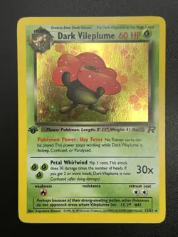 DARK VILEPLUME Pokemon Card - WOTC - 1st Edition - Team Rocket 13/82 HOLO NM (A) - Image 2