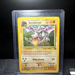 Pokemon TCG Aerodactyl Fossil Holo Card 1/62 Unlimited Rare, LP Condition - Image 1