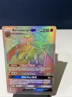 Pokemon TCG Aerodactyl GX Rainbow Rare Unified Minds 244/236 - Image 2