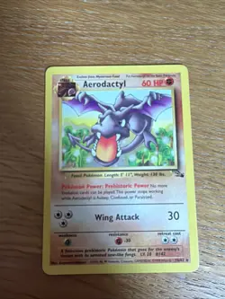 Pokemon TCG Aerodactyl 16/62 Fossil Rare Non-Holo Card WOTC 1999 LP - Image 1