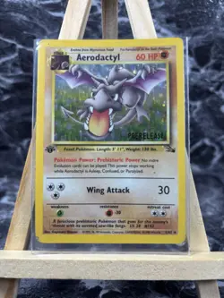 Pokemon Aerodactyl Fossil 1/62 1st Edition Holo Pre-Release RARE Pokemon Card - Image 1