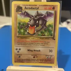 Pokemon TCG Aerodactyl 16/62 Fossil Rare Non-Holo LP - Image 1