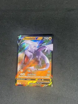 Pokemon TCG Aerodactyl v Lost Origin Holo Ultra Rare Card 092/196 - Image 1