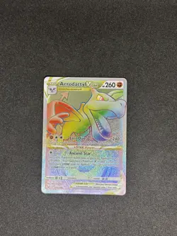 Pokemon TCG Aerodactyl VSTAR Rainbow Rare Card 199/196 Lost Origin - Image 1