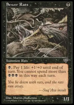MTG Magic the Gathering Sewer Rats (139/351) Mirage LP 1996 Black BULK DISCOUNT - Image 1