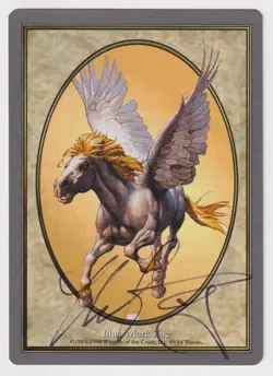 Signed Pegasus Token MP Unglued Full Artist Mark Zug 1998 WOTC MTG Magic Vintage - Image 1