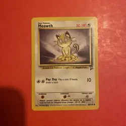 Meowth 80/130 Common Base Set 2 Pokemon Lightly Played - Image 1