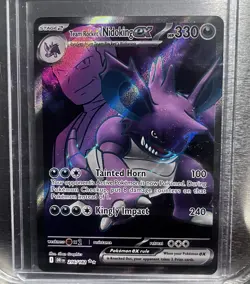 Team Rockets Nidoking EX 216/182 Destined Rivals Ultra Rare Full Art Pokemon NM - Image 1