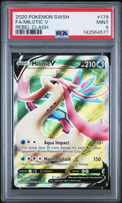 Pokemon Milotic V (Full Art) 179/192 Swsh02: Rebel Clash Holo PSA 9 - Image 1