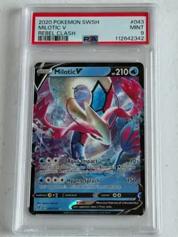 MINT ULTRA RARE Milotic V HOLO! PSA 9! 2020 Pokemon Rebel Clash #043/192 - Image 1