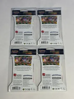 POKEMON SWORD & SHIELD EVOLVING SKIES SLEEVED BOOSTER PACK ART SET OF 4 SEALED - Image 4