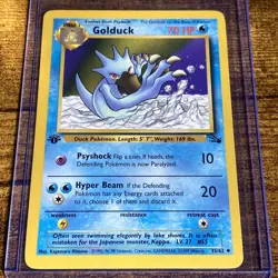 Golduck - 35/62 1st Edition Fossil Regular Pokemon TCG NM 1999 With Top Loader - Image 1