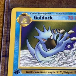 Golduck - 35/62 1st Edition Fossil Regular Pokemon TCG NM 1999 With Top Loader - Image 2