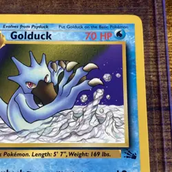 Golduck - 35/62 1st Edition Fossil Regular Pokemon TCG NM 1999 With Top Loader - Image 3