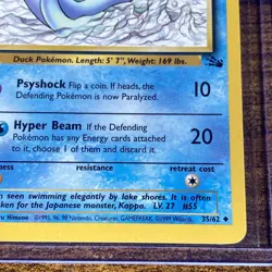 Golduck - 35/62 1st Edition Fossil Regular Pokemon TCG NM 1999 With Top Loader - Image 4