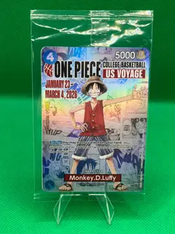 One Piece CCG Monkey.D.Luffy P-055 College Basketball US Voyage SEALED 🔥 x1 - Image 1