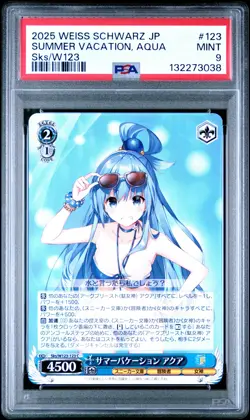 WEISS SCHWARZ JAPANESE KADOKAWA SNEAKER BUNKO VOL.2 SUMMER VACATION, AQUA PSA 9 - Image 1