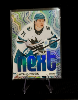 2025-26 Upper Deck Allure MACKLIN CELEBRINI Hues NextU Blue 1:36 #HN-12 - Sharks - Image 1