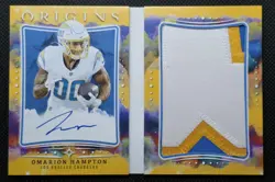2025 Origins Omarion Hampton Rookie Booklet On Card Auto /25 Chargers - Image 1