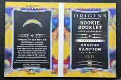 2025 Origins Omarion Hampton Rookie Booklet On Card Auto /25 Chargers - Image 3