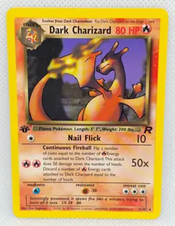 Dark Charizard 1st Edition Team Rocket 21/82 - MP/HP - Back Marking - Image 1
