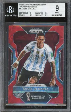 2022 Prizm World Cup Qatar Angel Di Maria Choice Red #1 BGS 9 - Image 1