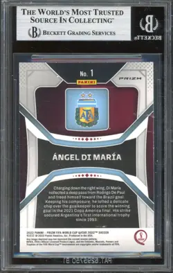 2022 Prizm World Cup Qatar Angel Di Maria Choice Red #1 BGS 9 - Image 2