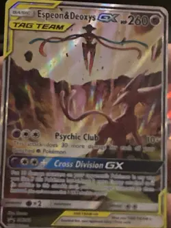 Pokemon Espeon & Deoxys GX TAG TEAM Holo Promo Card SM240 Pokemon TCG - Image 1