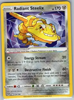 Radiant Steelix 124/196 SWSH11: Lost Origin - Pokemon Card - NM - Image 1