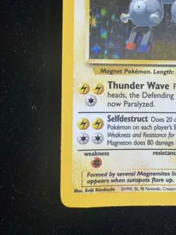 Magneton Holo Rare Pokemon Card 9/102 Base Set, Vintage 1999 WOTC TCG LP - Image 5