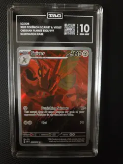 Pokemon 2023 Scizor 205/197 Illustration Rare Obsidian Flames TAG 10 - Image 1
