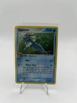 Pokemon TCG Vaporeon Holo Rare Card 6/17 DMG - Image 1