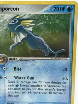 Pokemon TCG Vaporeon Holo Rare Card 6/17 DMG - Image 4