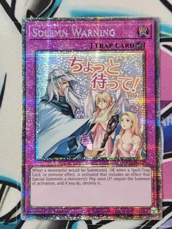 YUGIOH RA05-EN126 Solemn Warning STAMPED Starlight Rare 1ST EDITION - Image 1