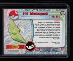 Metapod 11 - Topps Pokemon: TV Animation Edition - Red Label (NM) - Image 2