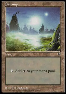 1x Swamp - Foggy Night Heavy Play MTG Magic - Kid Icarus - - Image 1