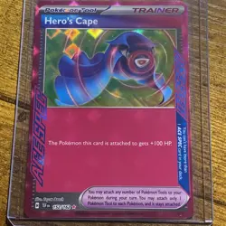 Pokemon: Hero's Cape 152/162 SV05: Temporal Forces Holo ACE SPEC Red Trainer - Image 1