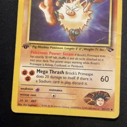 Brock's Primeape 1st Edition - Gym Challenge - Pokemon - [HP] - Image 3