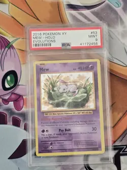 2016 Pokemon XY Evolutions Holo Mew 53/108 #53 PSA 9 MINT - Image 1