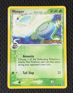Pokemon TCG Wooper EX Dragon Frontiers 71/101 Regular Reverse Holo Stamped - LP - Image 1