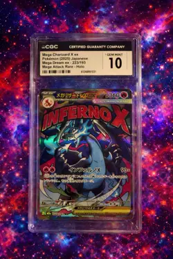 Pokemon TCG Mega Charizard X ex 223/193 Mega Dream ex Mega Attack Rare CGC 10 H… - Image 1