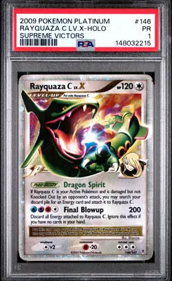 2009 POKEMON PLATINUM SUPREME VICTORS #146 RAYQUAZA C LV.X-HOLO PSA 1 - Image 1