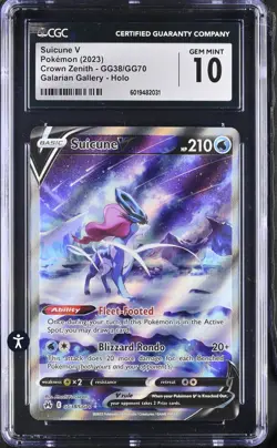Pokemon Crown Zenith GG38/GG70 Suicune V 2023 Gallery Holo CGC 10 GEM MINT - Image 2