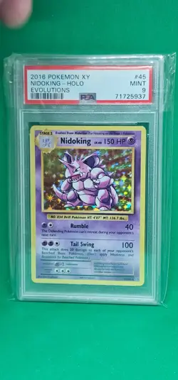 2016 Pokemon XY Nidoking Holo Evolutions #45 PSA 9 MINT - Image 1