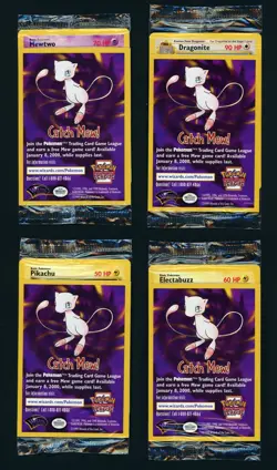 Set of 4 SEALED Black Star Promo - Pokemon the First Movie WB Stamp Catch Mew - Image 1