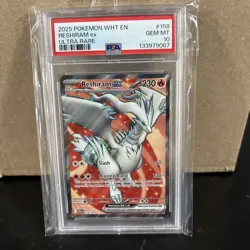 2025 POKEMON WHT EN-WHITE FLARE ULTRA RARE #158 RESHIRAM EX PSA 10 - Image 1
