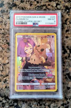 Mimikyu Secret RARE Full Art PSA 8 NM-MT 245/236 Cosmic Eclipse 2019 BEAUTIFUL👻 - Image 1