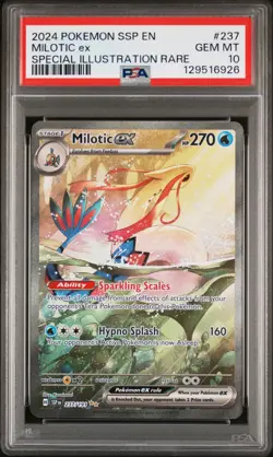 2024 POKEMON SSP EN-SURGING SPARKS SPECIAL ILLUSTRATION RARE MILOTIC EX PSA 10 - Image 1